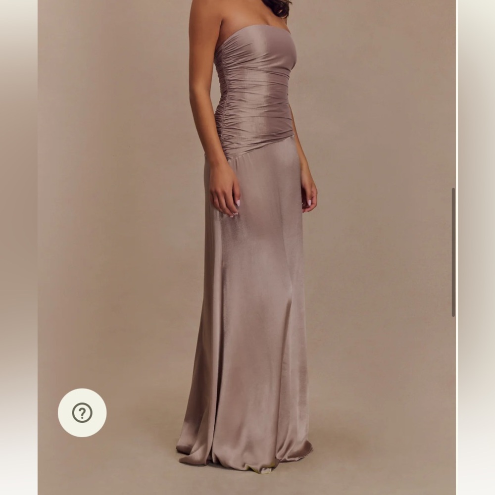 Meshki Serena Strapless Dress in Bronze Taupe - Picture 3 of 5